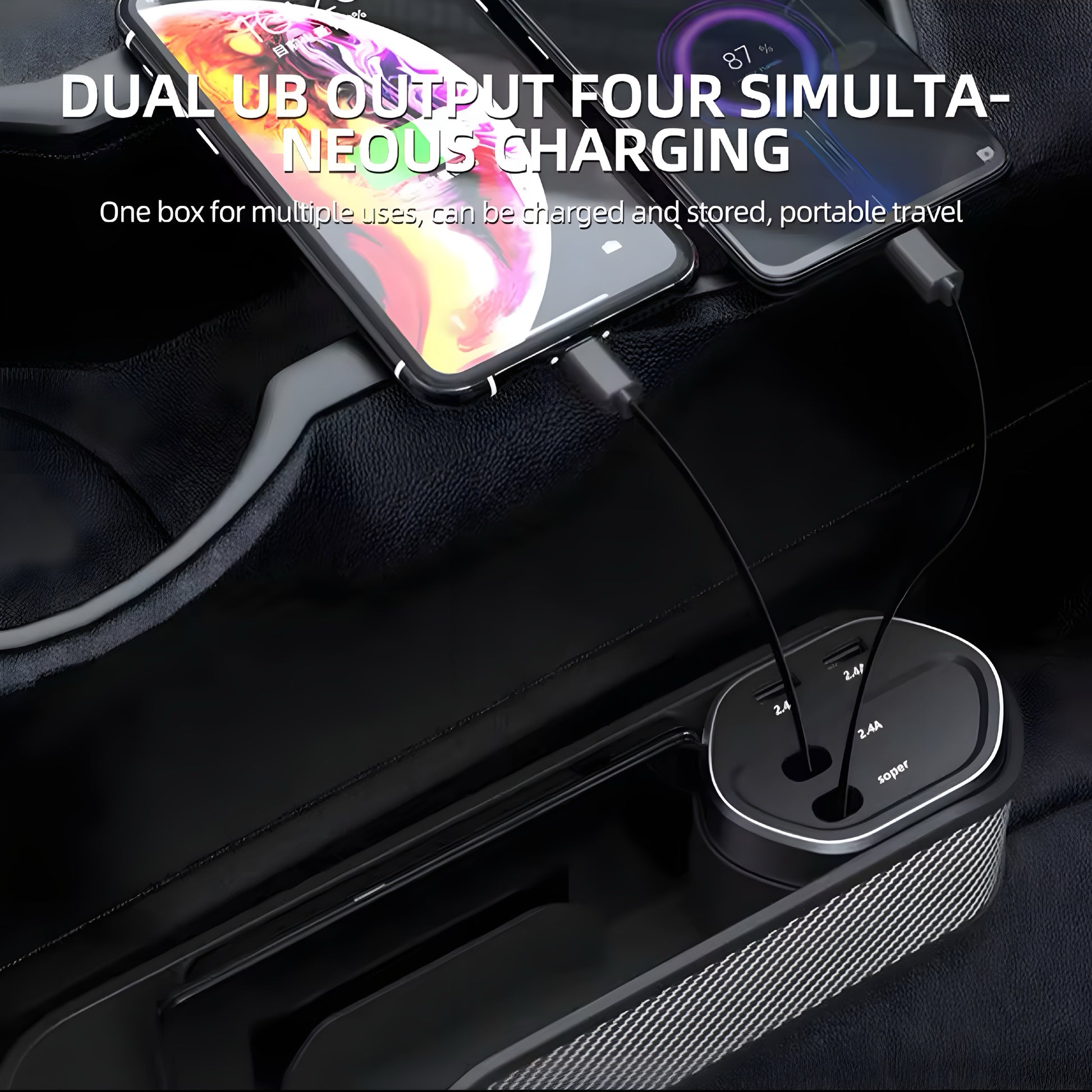 Organizador Inteligente para Auto con Carga Inalámbrica